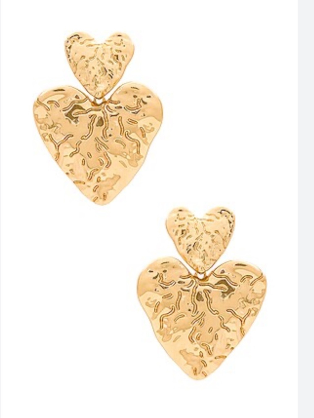 8 Other Reasons Millie Hannah statement heart stud earrings gold plated Revolve
